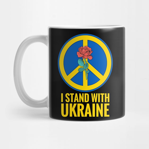 I Stand With Ukraine, Peace Symbol, Ukraine Flag Colors by PorcupineTees